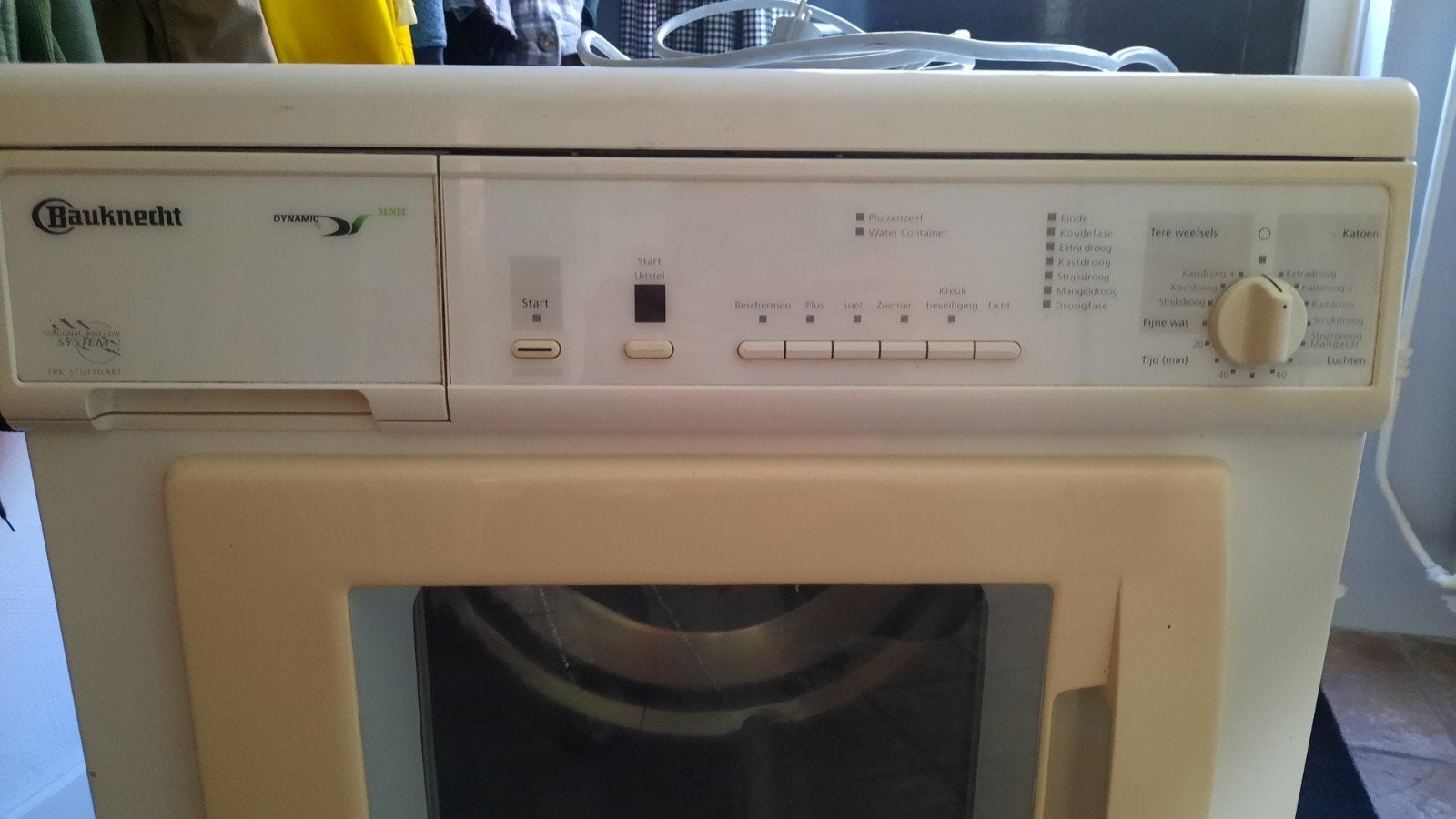 Bauknecht dynamic sense wasdroger prima werkend gebruiksaanw, Witgoed en Apparatuur, Wasdrogers, Ophalen, Wolprogramma, Gebruikt