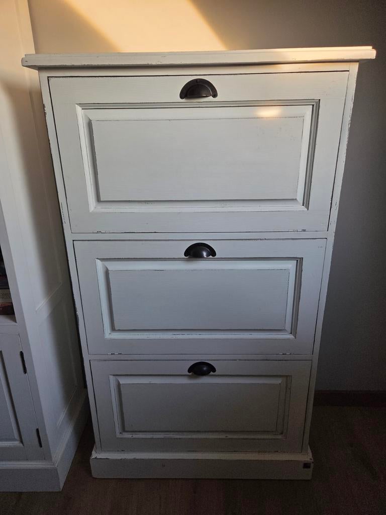 Landelijke witte schoenenkast 140x70cm - Zeer goede staat, Ophalen, Gebruikt, Landelijke stijl