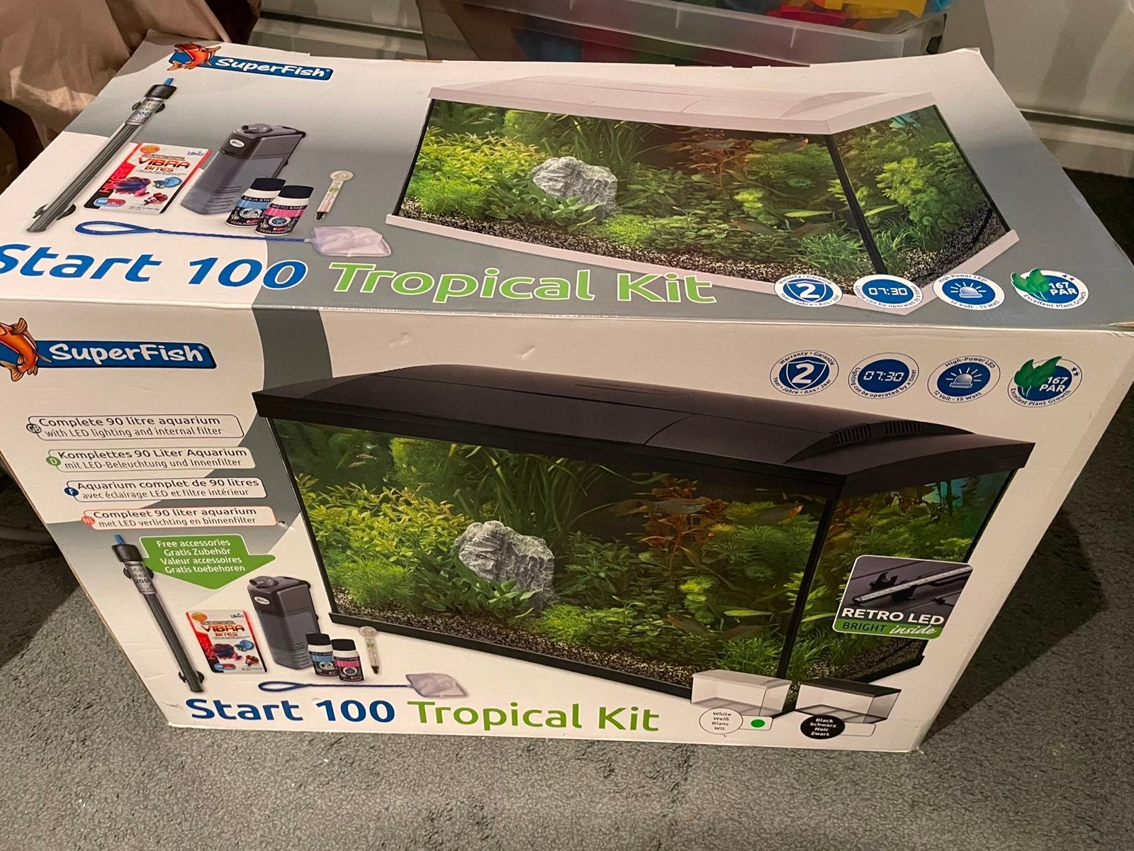 SuperFish Start 100 Tropical Kit Compleet Aquarium 90 Liter, Ophalen of Verzenden, Zo goed als nieuw, Leeg aquarium, Superfish