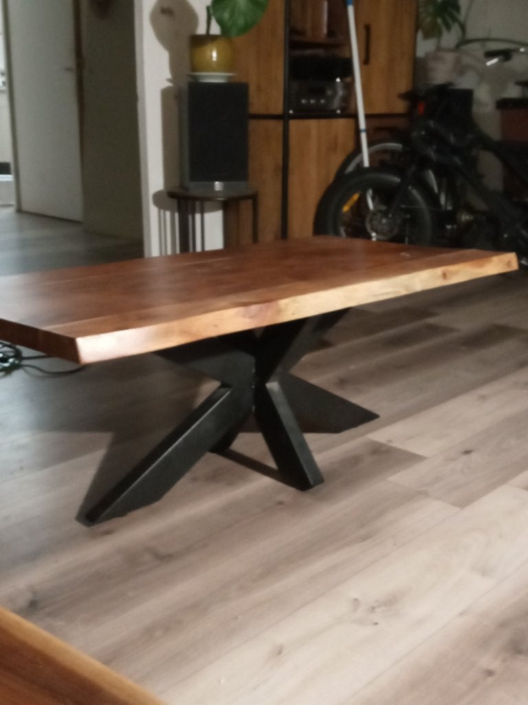 Boomstam tafel, Gebruikt, 150 tot 200 cm, Rechthoekig, 50 tot 100 cm