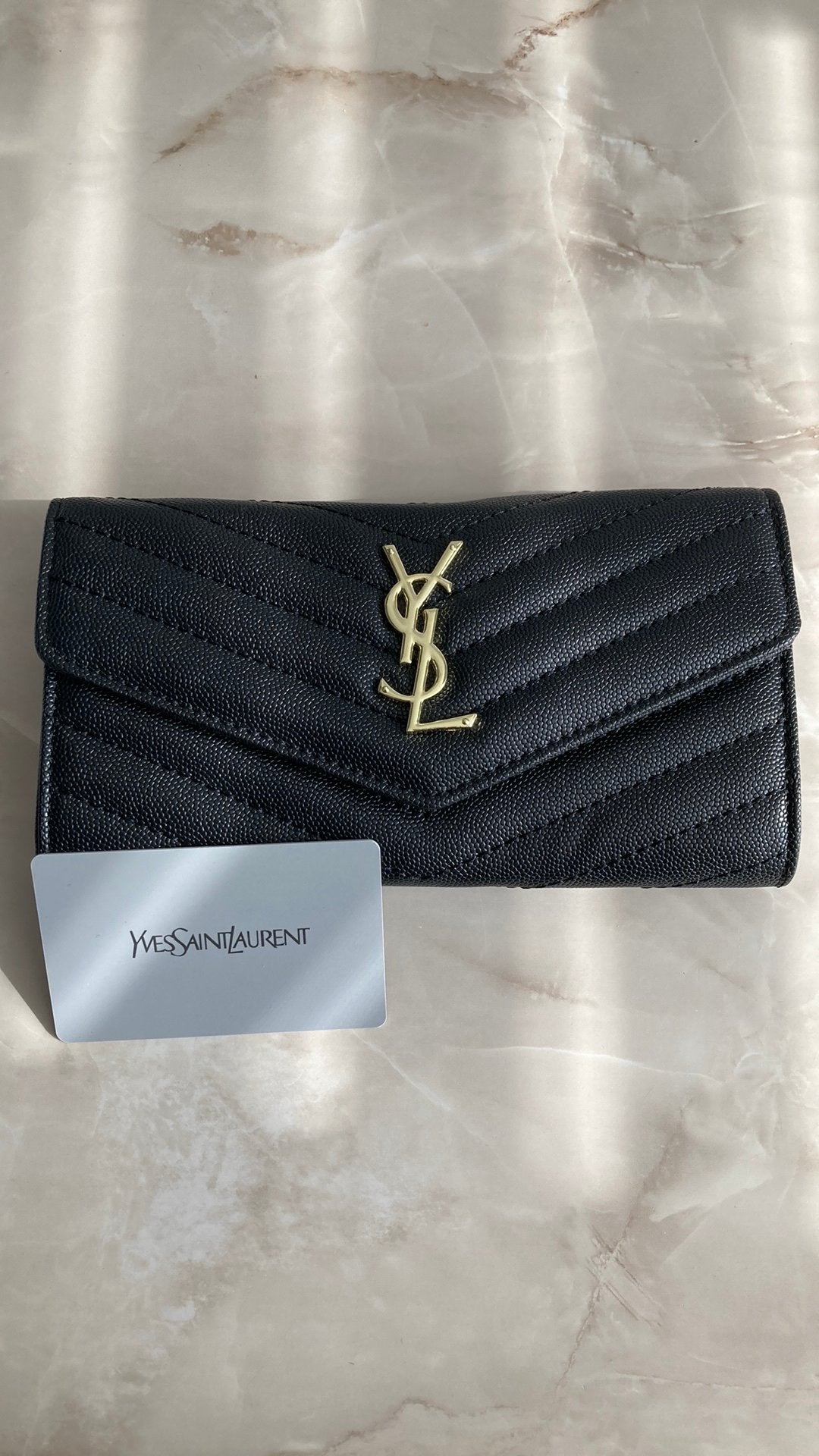 SAINT LAURENT zwart CALF leer BOS TAURUS portemonnee, Sieraden, Tassen en Uiterlijk, Overige merken, Verzenden, Zwart, Nieuw
