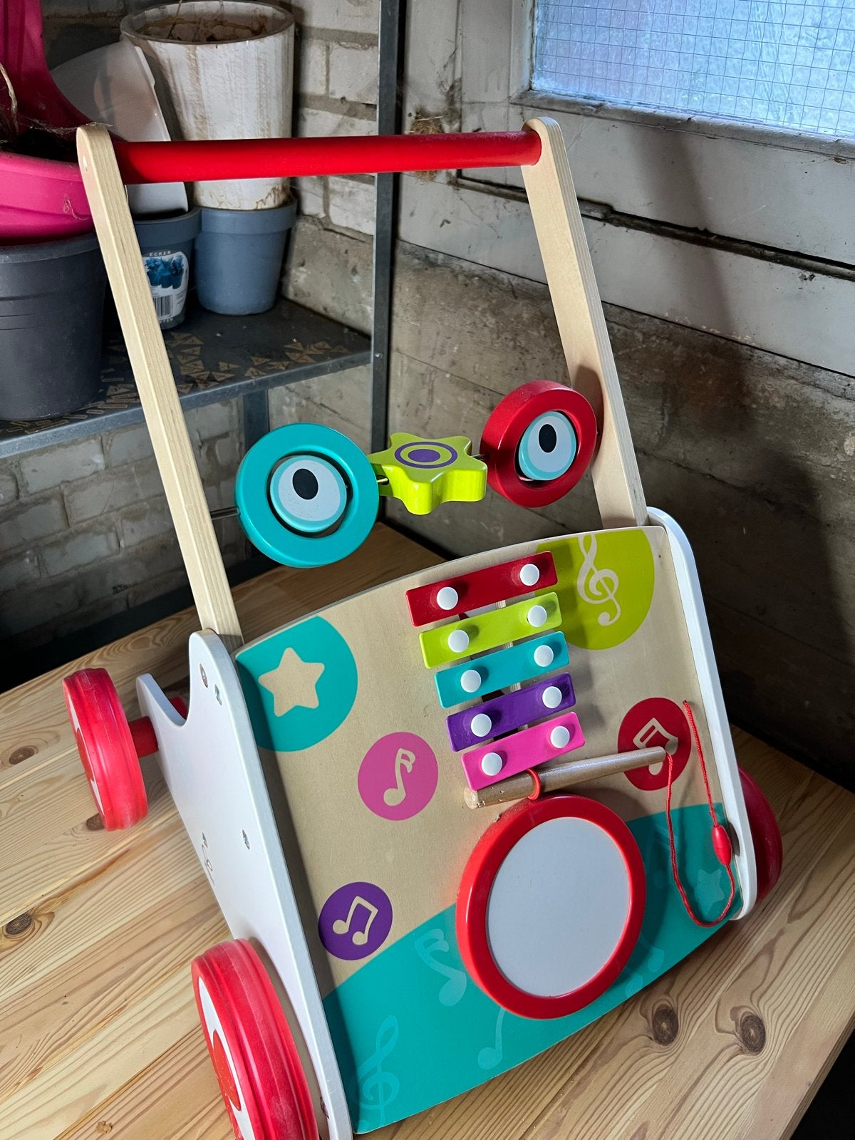 Hape Houten loopwagen met muziekinstrumenten, Ophalen, Gebruikt, Overige typen