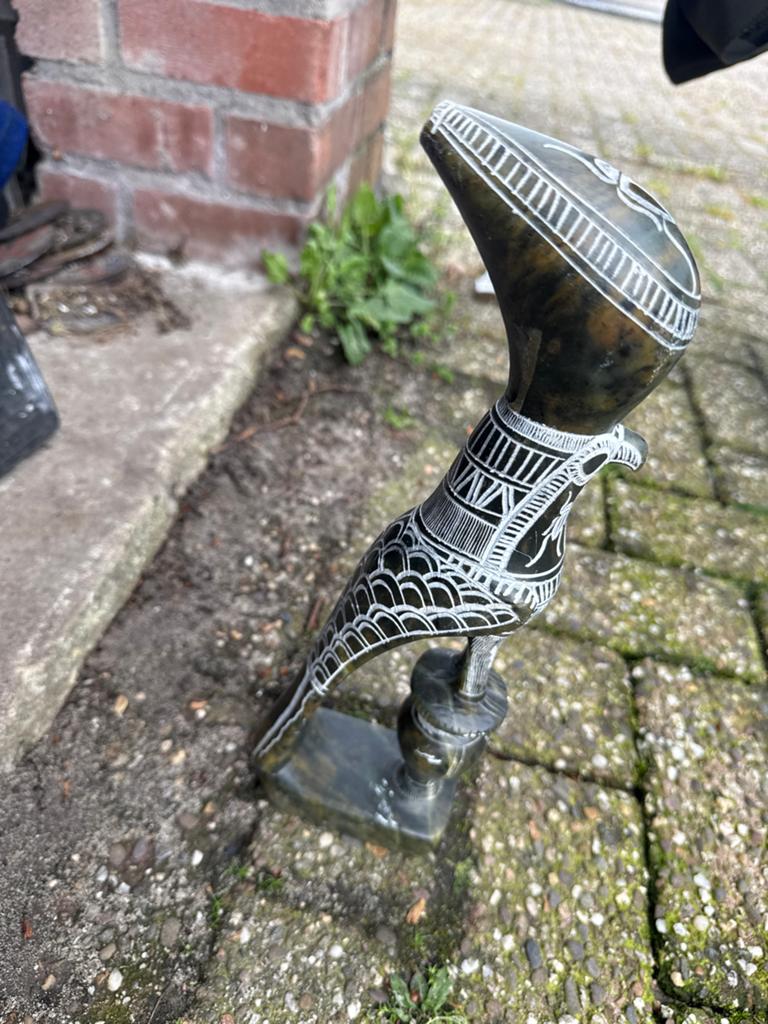Unieke handgemaakte stenen vogel sculptuur, Ophalen of Verzenden