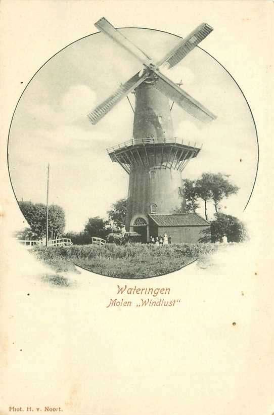 380-941-009 Wateringen Molen Windlust, Verzamelen, Ansichtkaarten | Nederland, Verzenden, Voor 1920, Zuid-Holland