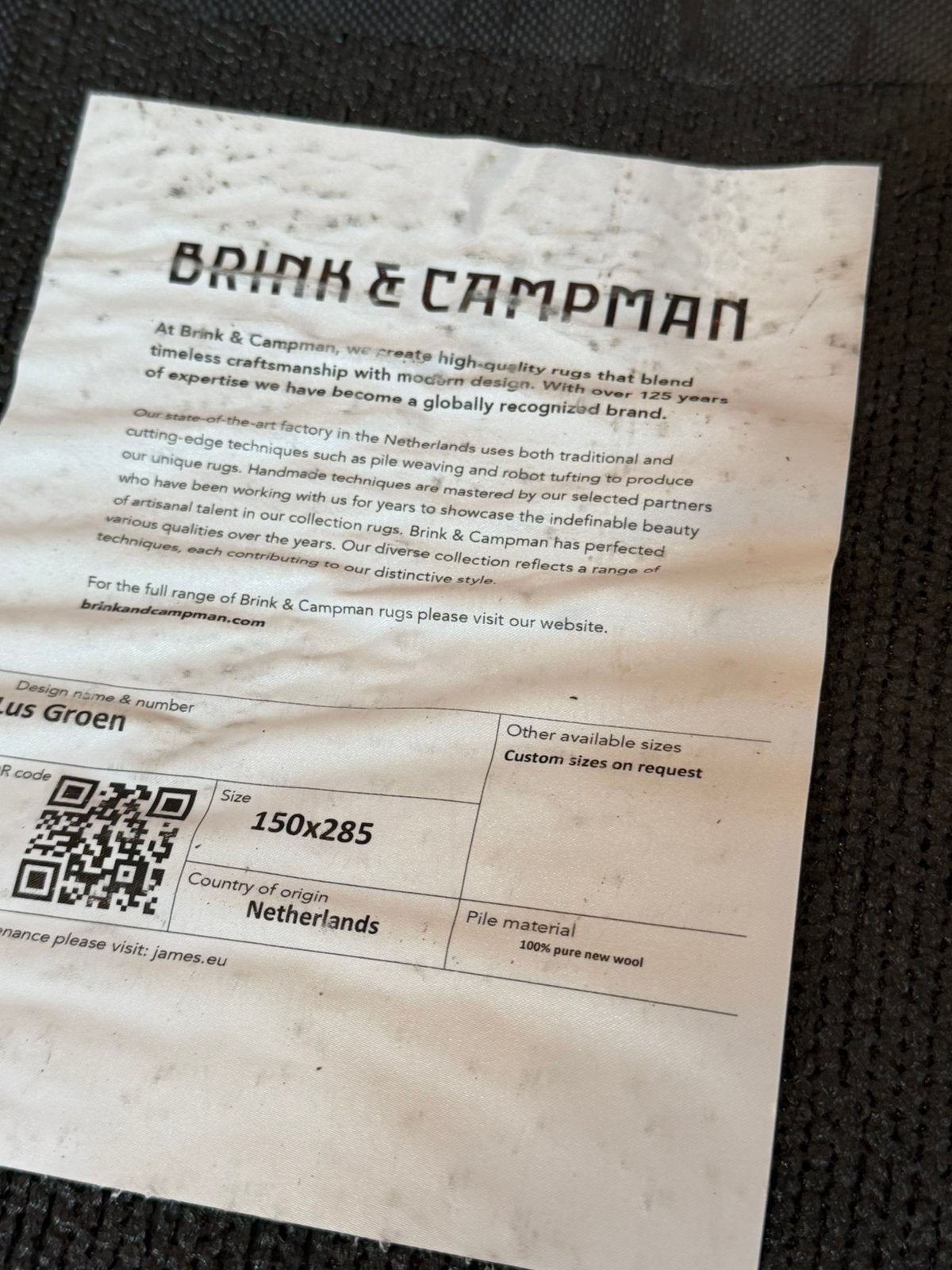 Brink en Campman tapijt Flare loops Moss NIEUW, Huis en Inrichting, Stoffering | Tapijten en Kleden, Ophalen, Nieuw, Rechthoekig