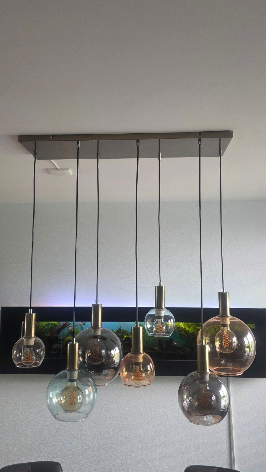Coco Maison Gaby Eettafel Lamp - 100x35 cm, Ophalen, Gebruikt, Glas, Modern
