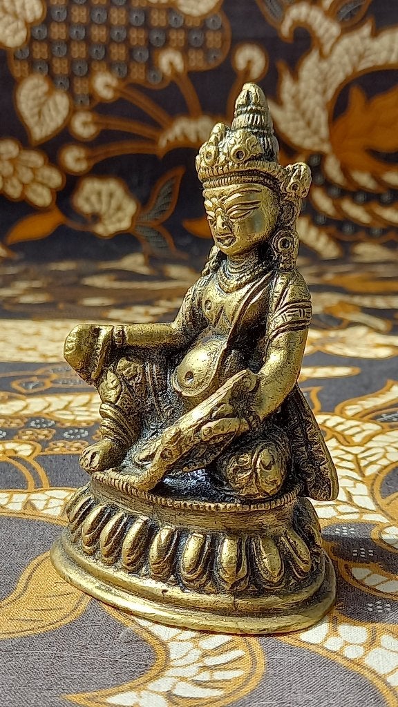 Mooi oud Oosters brons beeldje van Boeddha 10 cm., Antiek en Kunst, Handgemaakt, Goud, Ophalen of Verzenden, Brons