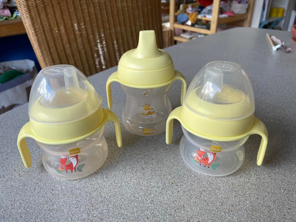Babydrinkflesjes (3) - MAM, Ophalen of Verzenden, Zo goed als nieuw, Overige typen