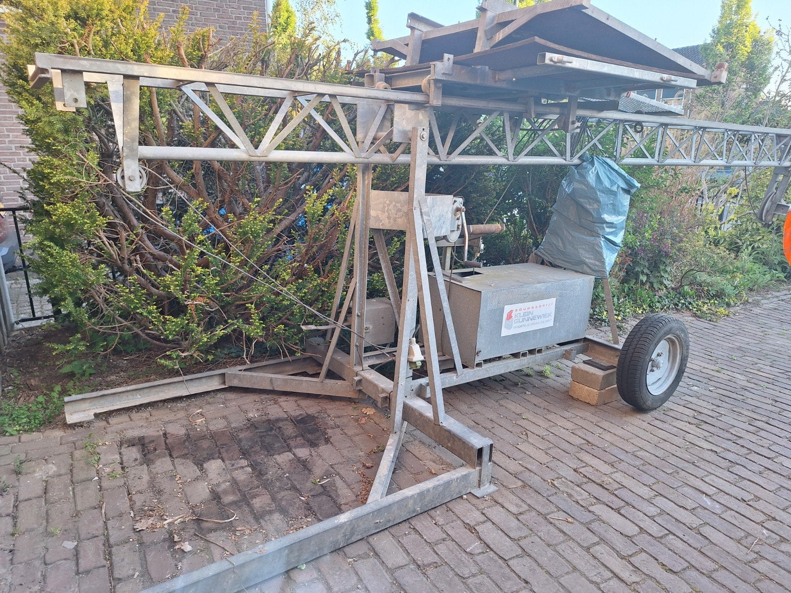 Bouwlift voor bij steiger te plaatsen incl. Verlengestukken, Doe-het-zelf en Verbouw, Steigers, Ophalen, Gebruikt, Overige typen