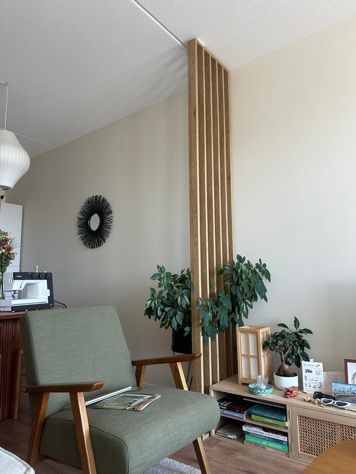Roomdivider - vrijstaande lattenwand - 48,8x270cm, Huis en Inrichting, Lampen | Hanglampen, Ophalen, Zo goed als nieuw