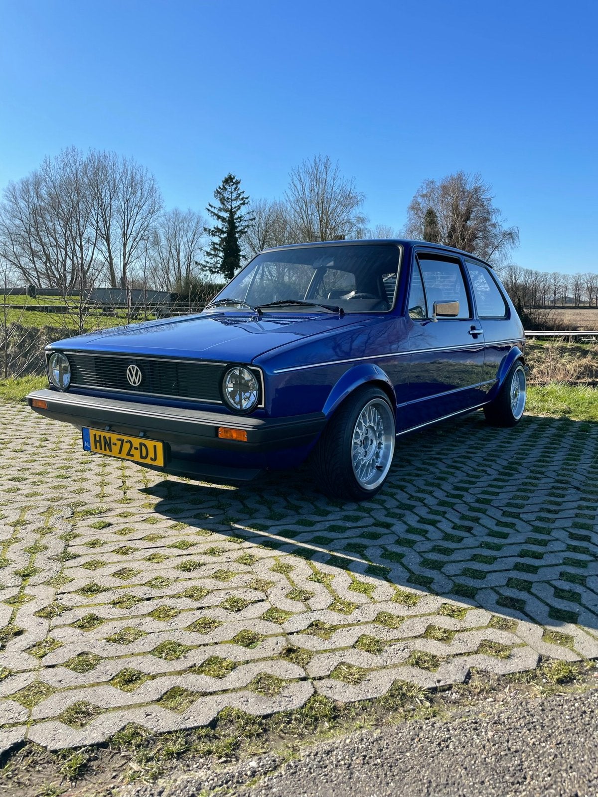 Volkswagen Golf MK1 1.1 1982 met dubbele Webers, 4 cilinders, Blauw, Origineel Nederlands, Handgeschakeld