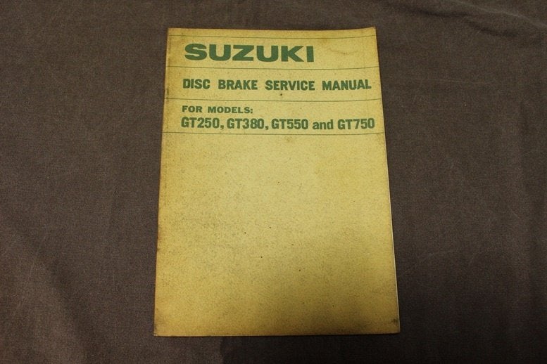 Suzuki 1972 GT250 GT380 550 GT750 disc brake service manual, Motoren, Ophalen of Verzenden, Suzuki