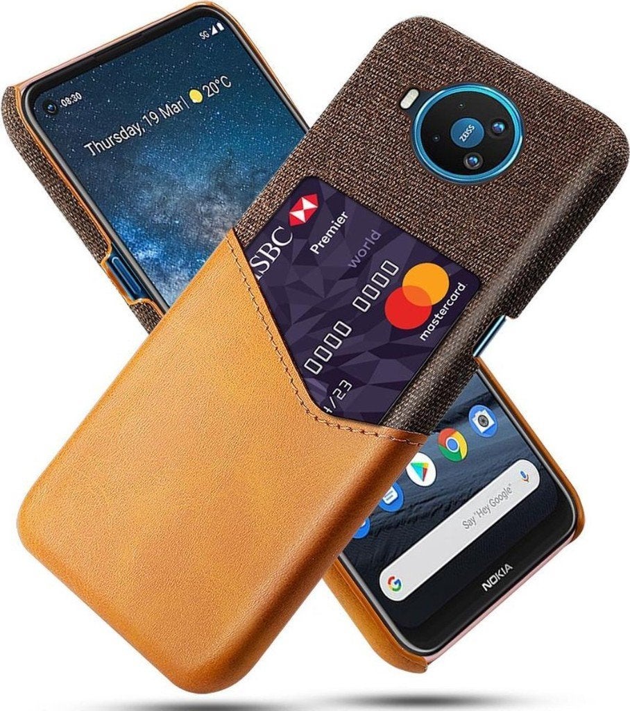 Back Cover + Glas Screenprotector voor Nokia 8.3 5G _ Bruin, Verzenden, Nieuw, Frontje of Cover