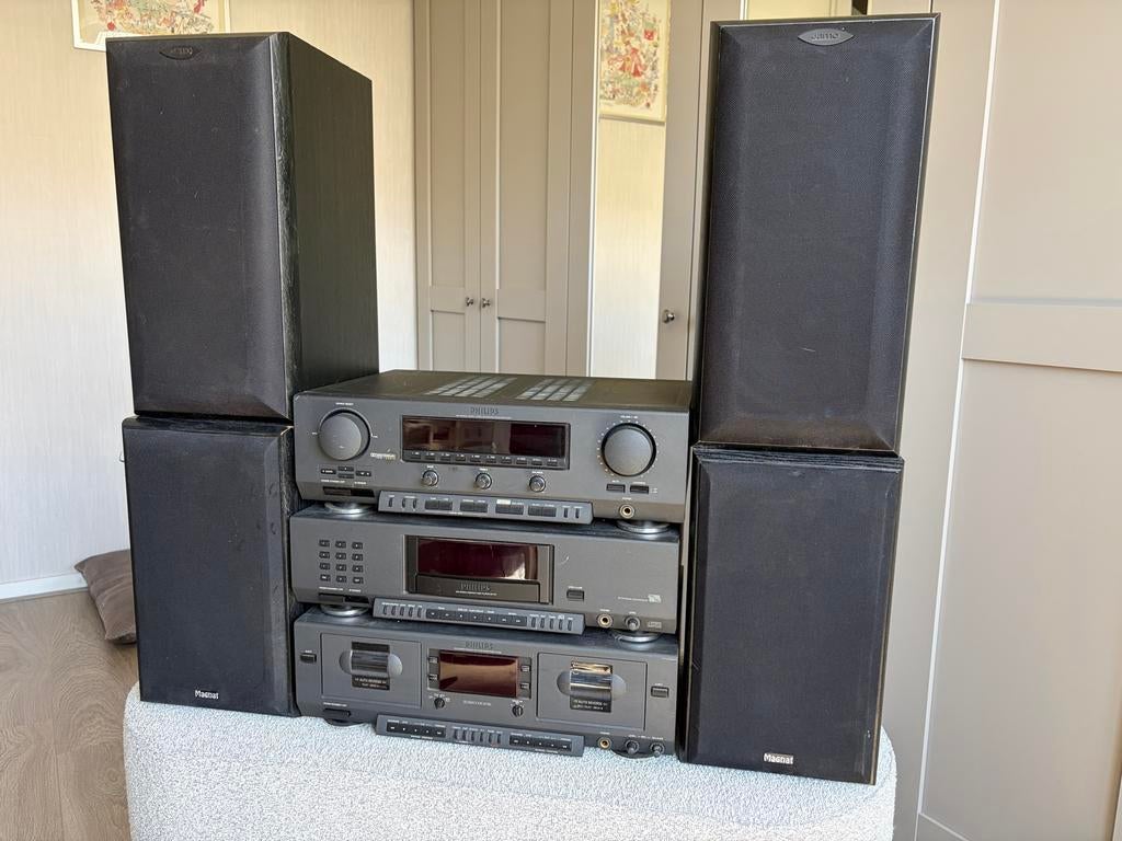 Philips stereo set met Magnat en Jamo boxen, Audio, Tv en Foto, Stereo-sets, Ophalen, Philips, Gebruikt, Cassettedeck