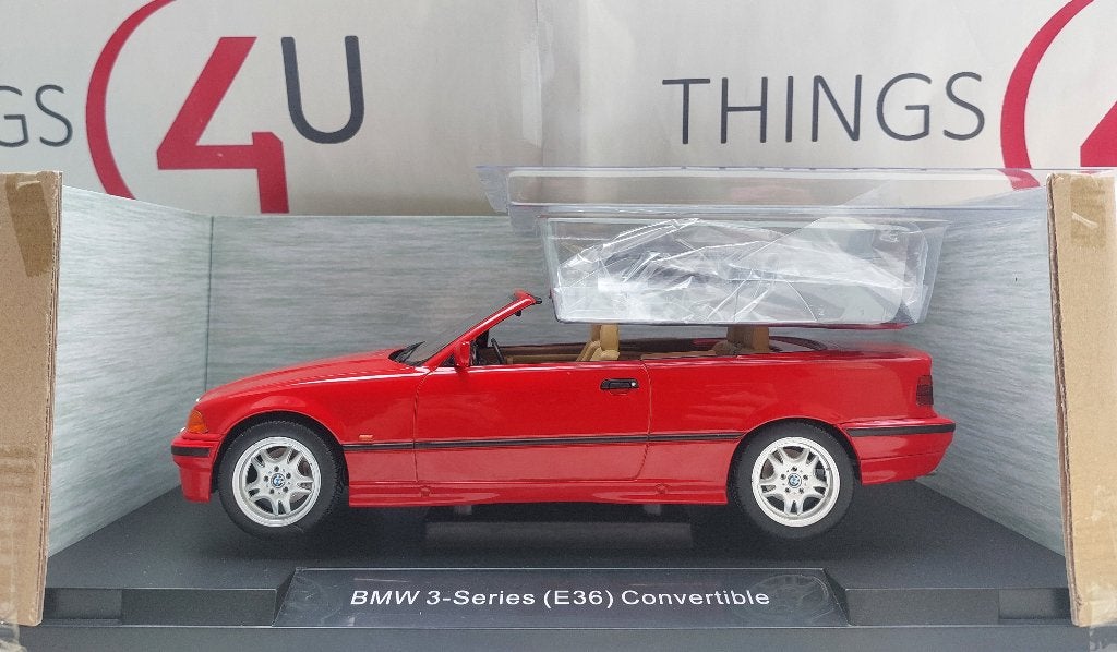 MCG 1:18 BMW 3er E36 cabrio met afneembare softtop rood, Ophalen of Verzenden, Nieuw, Auto, Overige merken