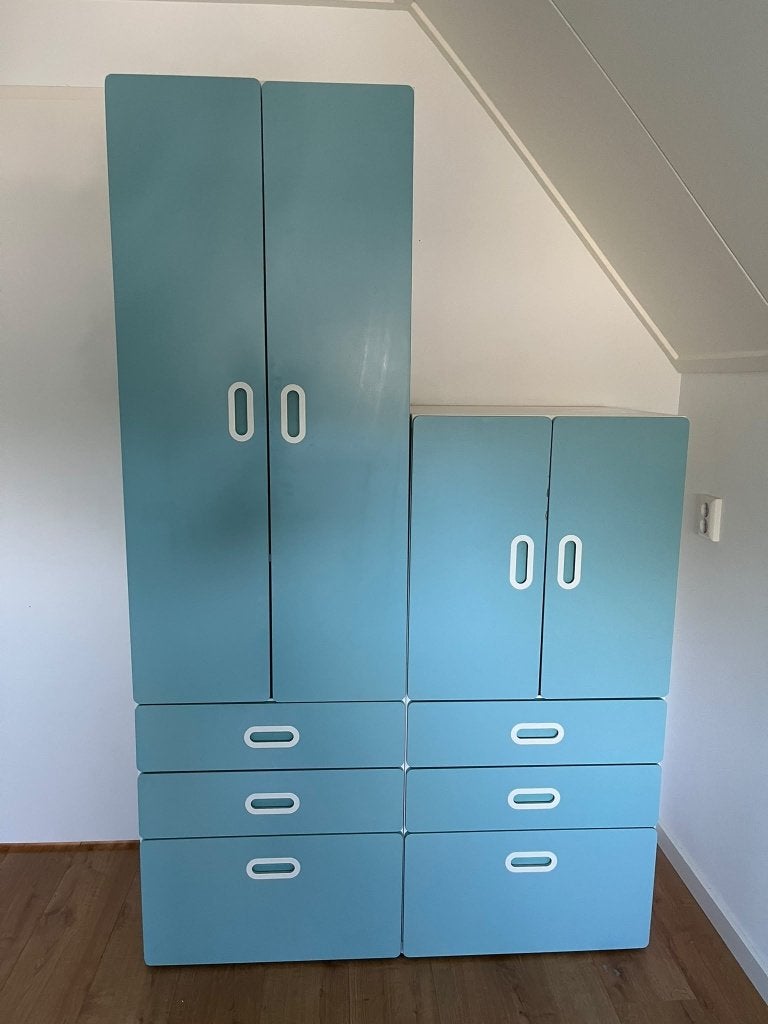Ikea Stuva / Fritids – 2 kastelementen – lichtblauw, Ophalen, Gebruikt, Kast, 105 cm of meer