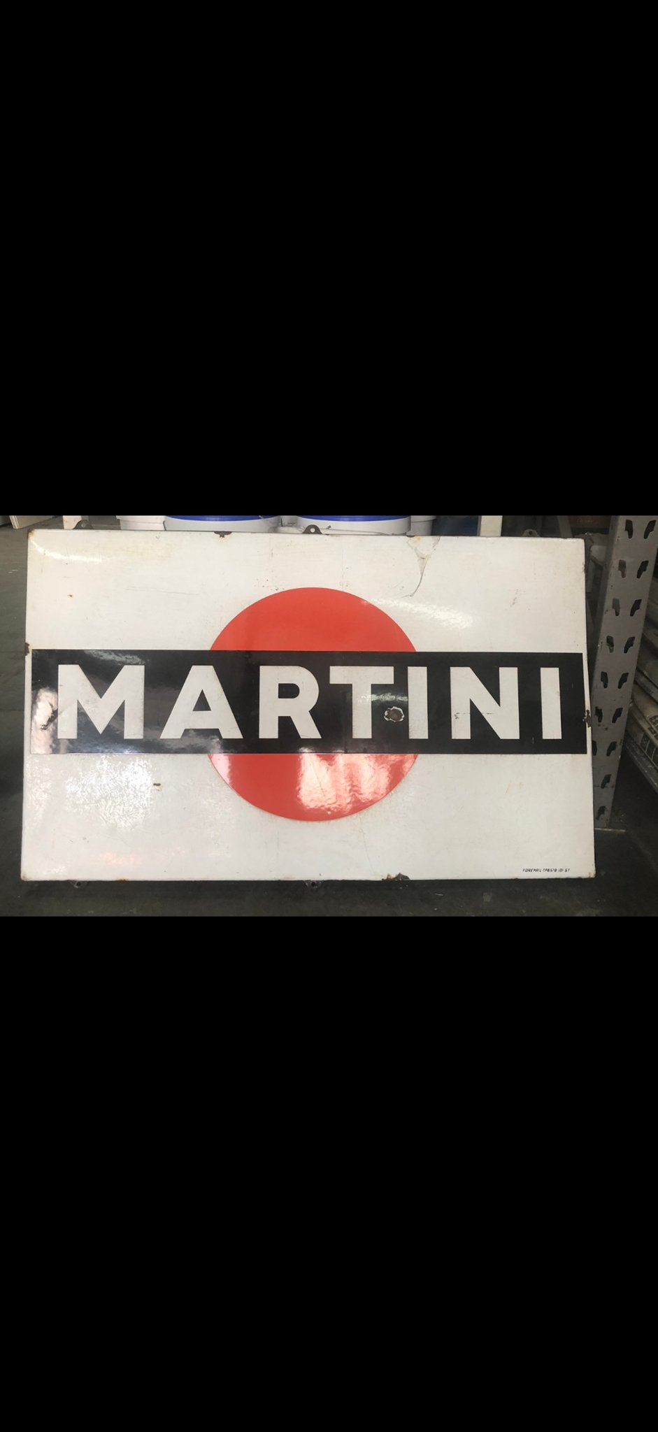 Vintage Martini Reclamebord - Emaille, Ophalen, Gebruikt, Reclamebord
