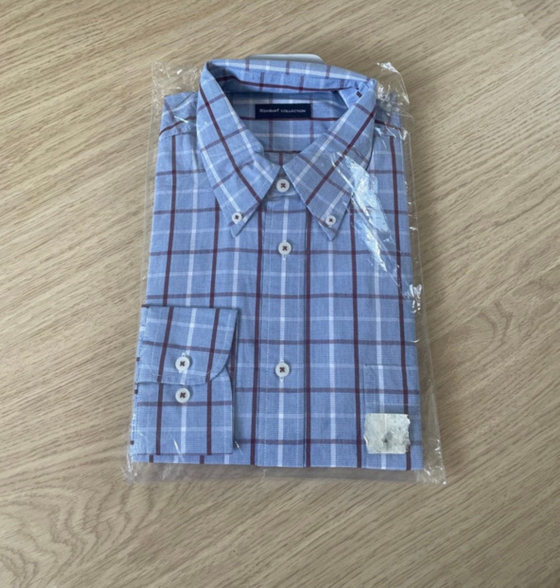 Heren geruit overhemd vd Bijenkorf, Kleding | Heren, Overhemden, Ophalen of Verzenden, Zo goed als nieuw, Blauw, Overige halswijdtes