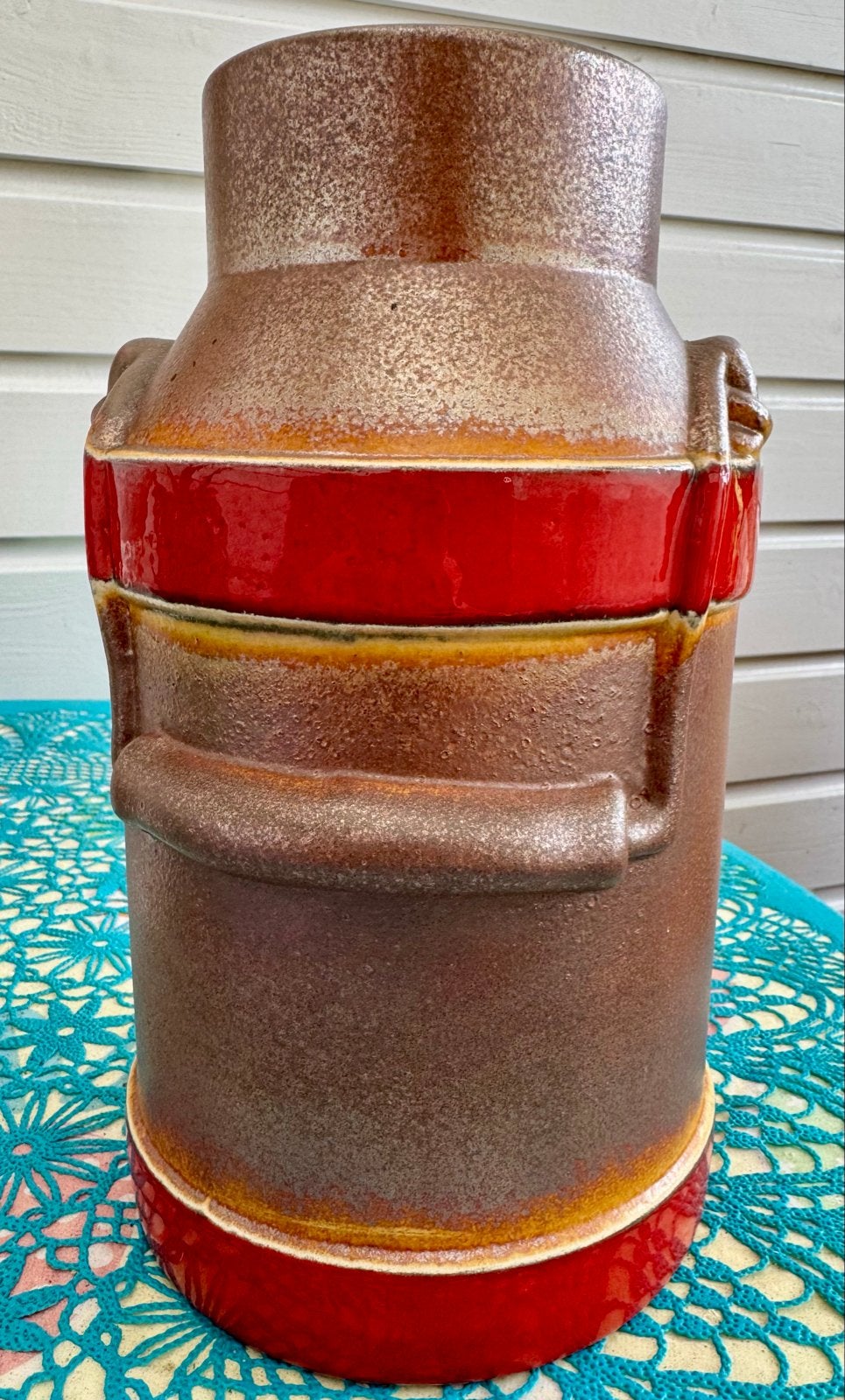 Vintage West-Duitse Keramische Melkbus - Rood/Bruin, Ophalen of Verzenden