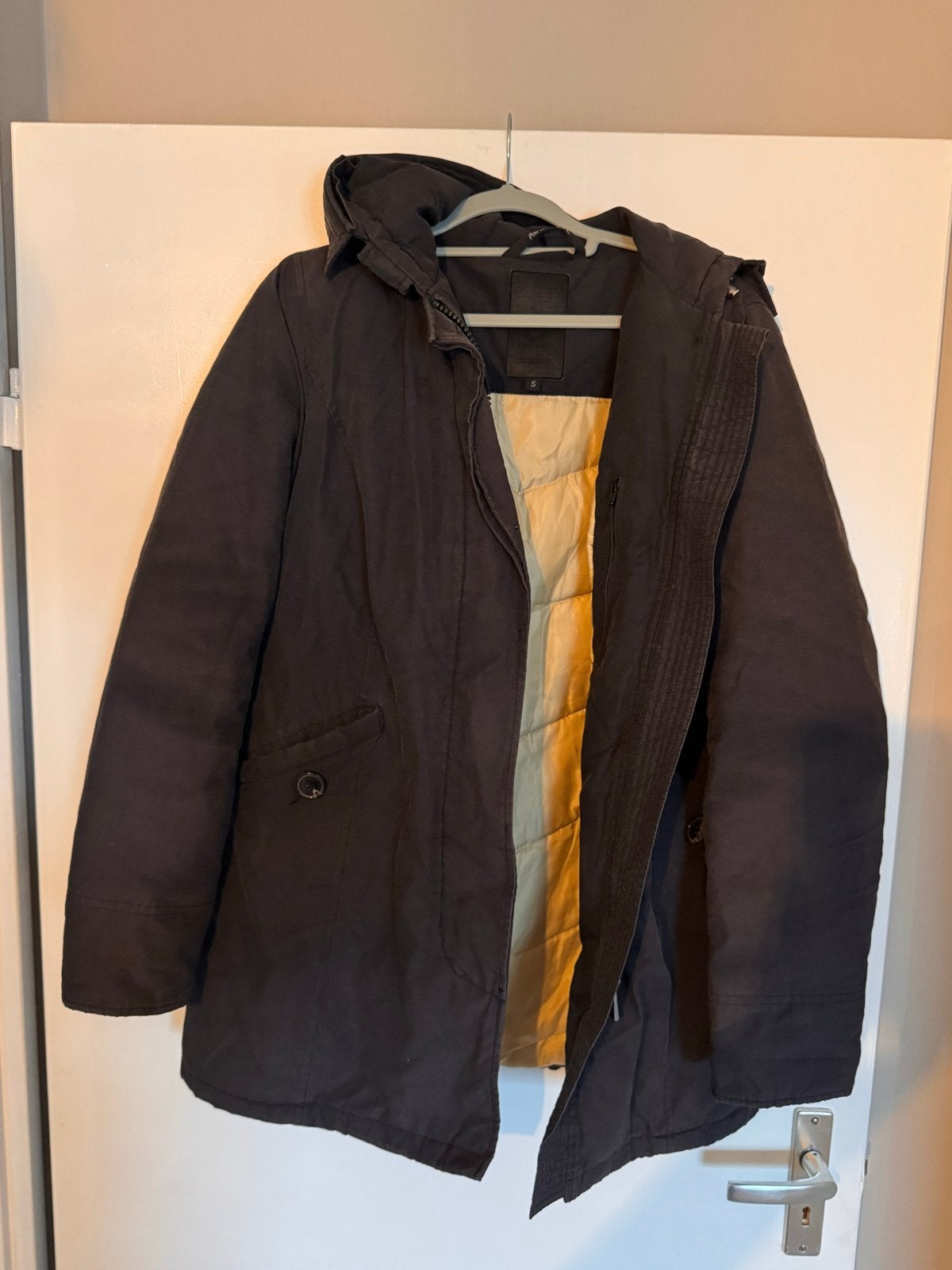 Airforce jas mt S, zwart met bontkraag - Schoon en gewassen, Ophalen of Verzenden, Zo goed als nieuw, Maat 36 (S), Zwart