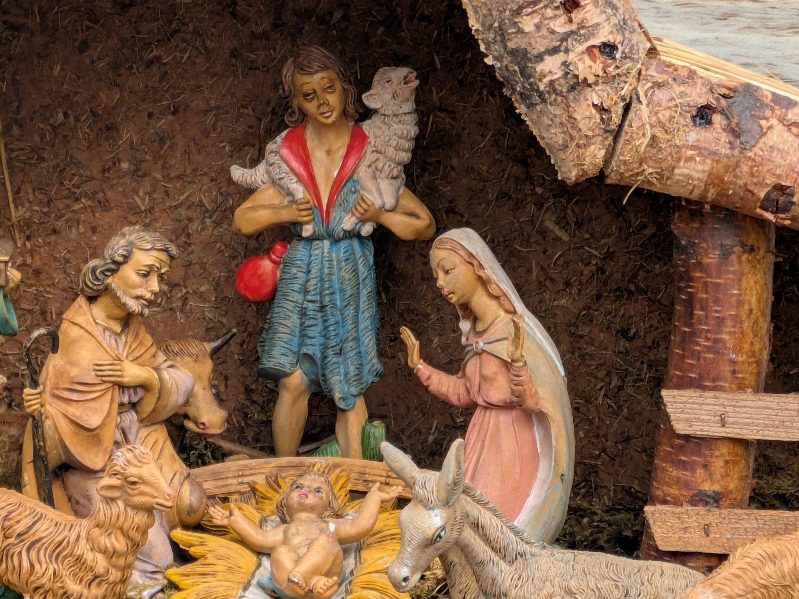 Grote kerststal made in Italy 50er jaren compleet, Ophalen of Verzenden