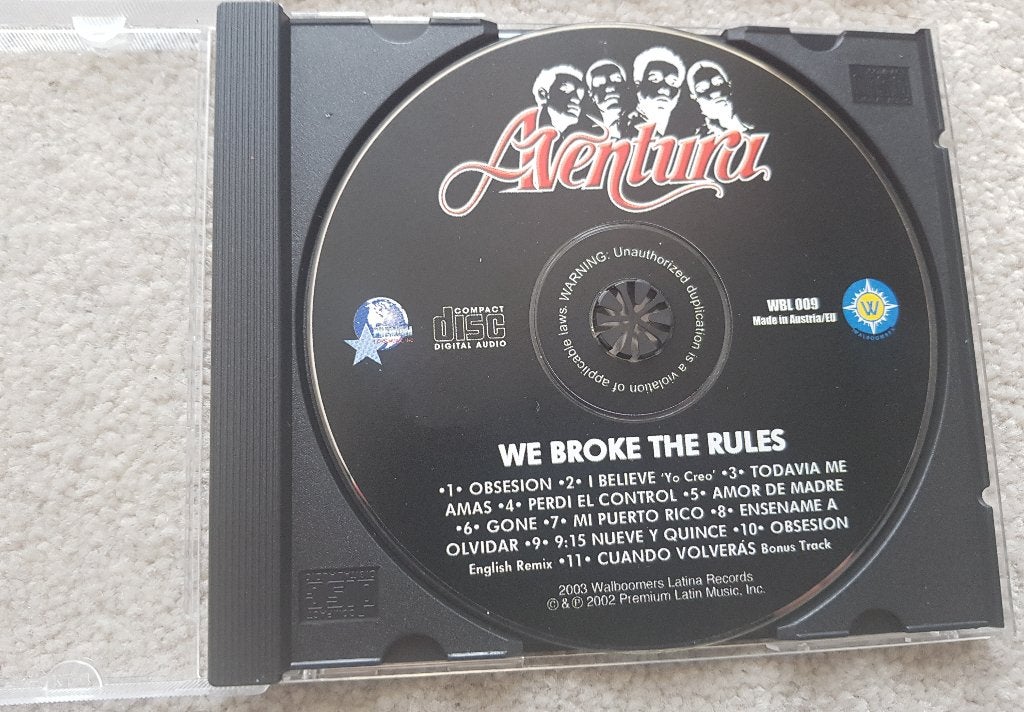 Aventura obsession cd latin music muziek we broke the rules, Cd's en Dvd's, Verzenden, Zo goed als nieuw