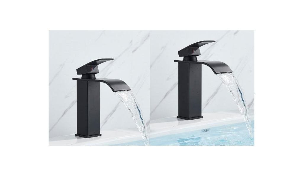 Nieuw uit doos: 2 zwarte waterval wastafelkranen, Ophalen, Nieuw, Kraan