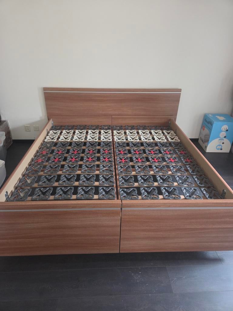 Bed 2 persoons, Huis en Inrichting, Ophalen, Tweepersoons, Hout, 180 cm