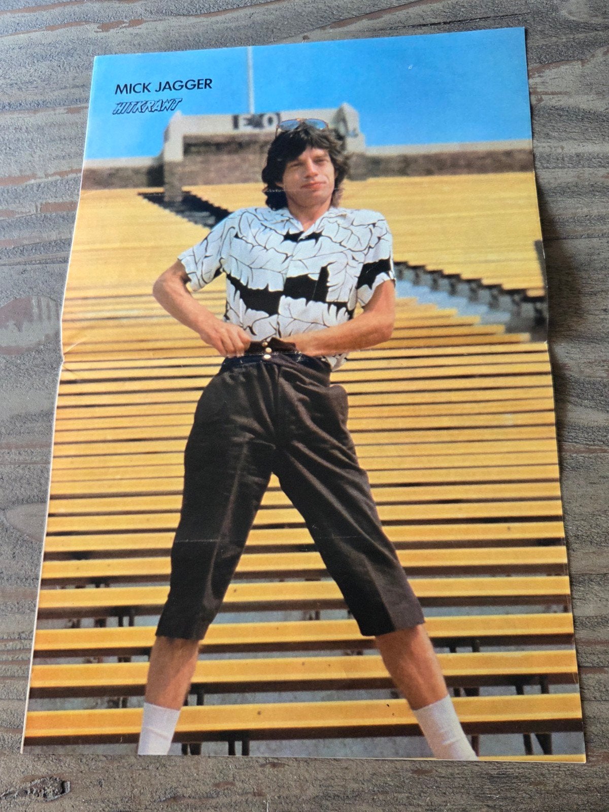 Mick Jagger Hitkrant Poster, Rechthoekig Staand, Ophalen of Verzenden, Zo goed als nieuw, A1 t/m A3