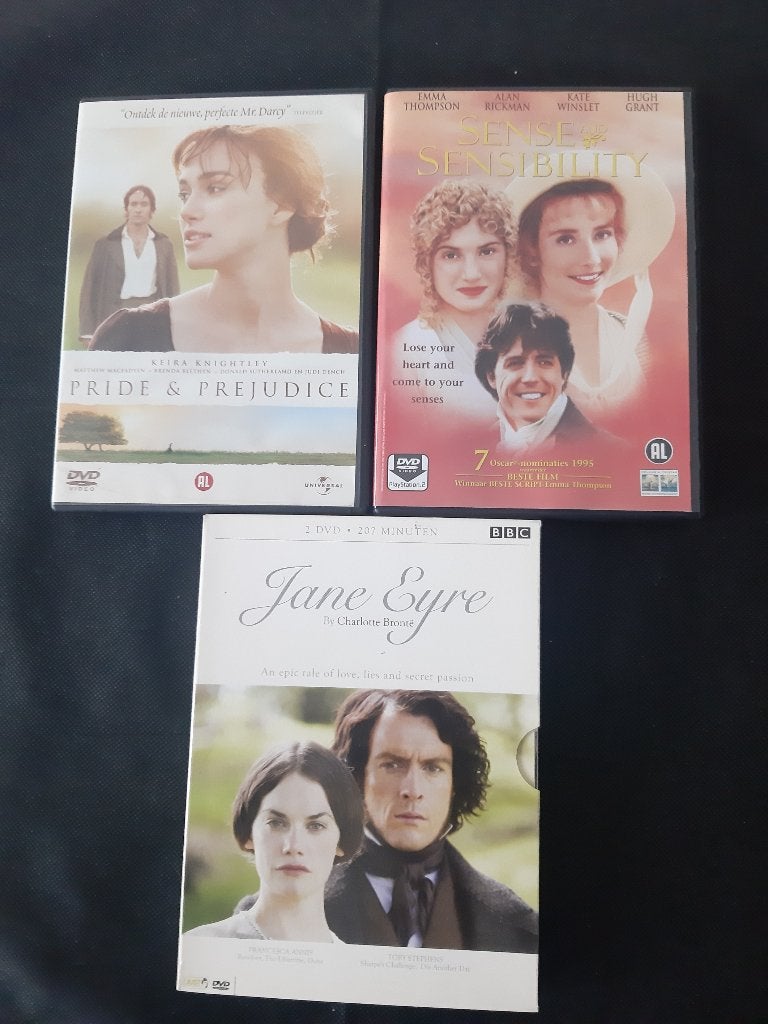 Dvd's Pride & Prejudice, Sense & Sensibility en Jane Eyre, Alle leeftijden, Ophalen of Verzenden, Zo goed als nieuw, Historisch of Kostuumdrama