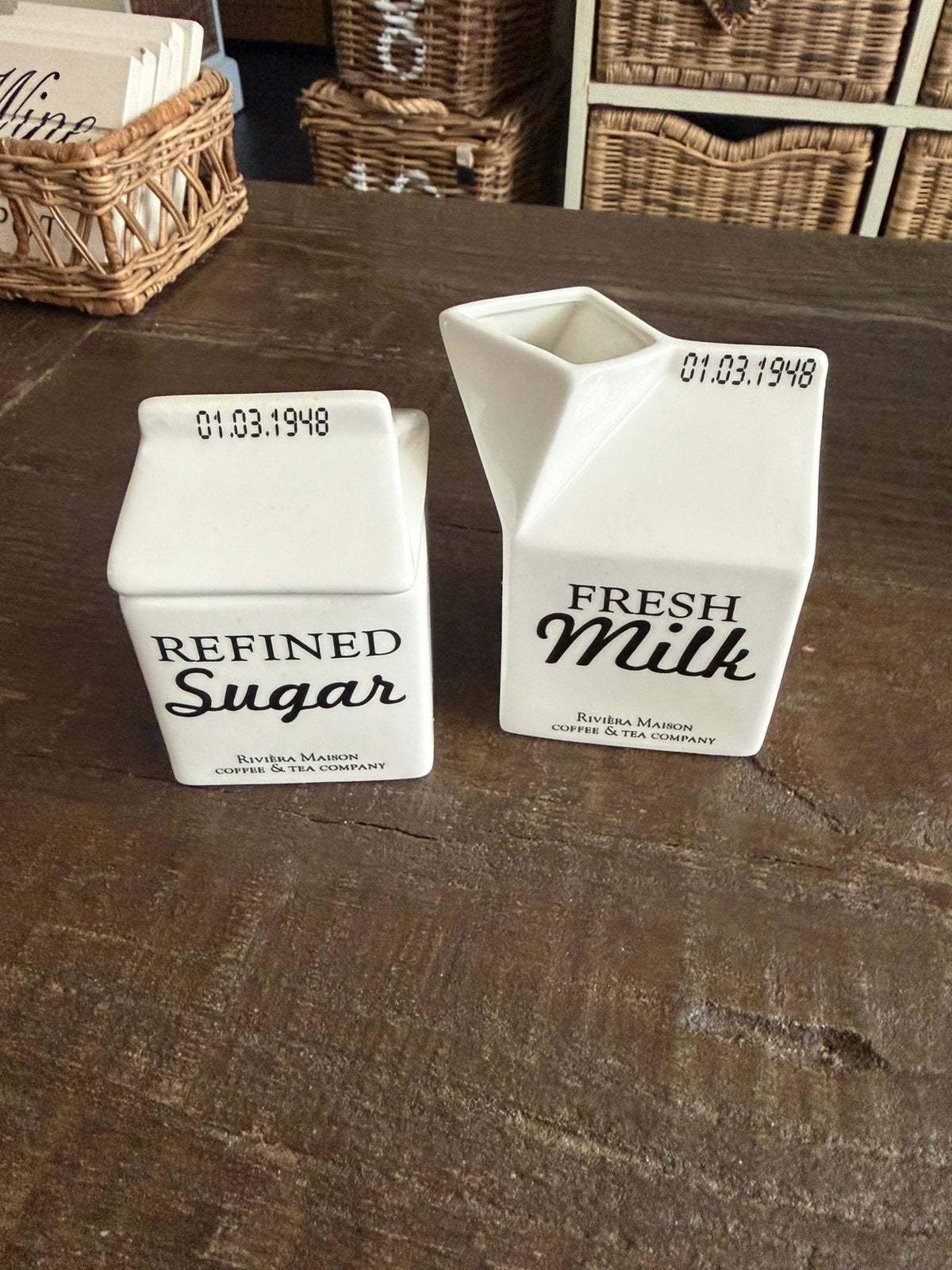 Melk en suiker kannetje Rivièra maison, Ophalen of Verzenden, Zo goed als nieuw