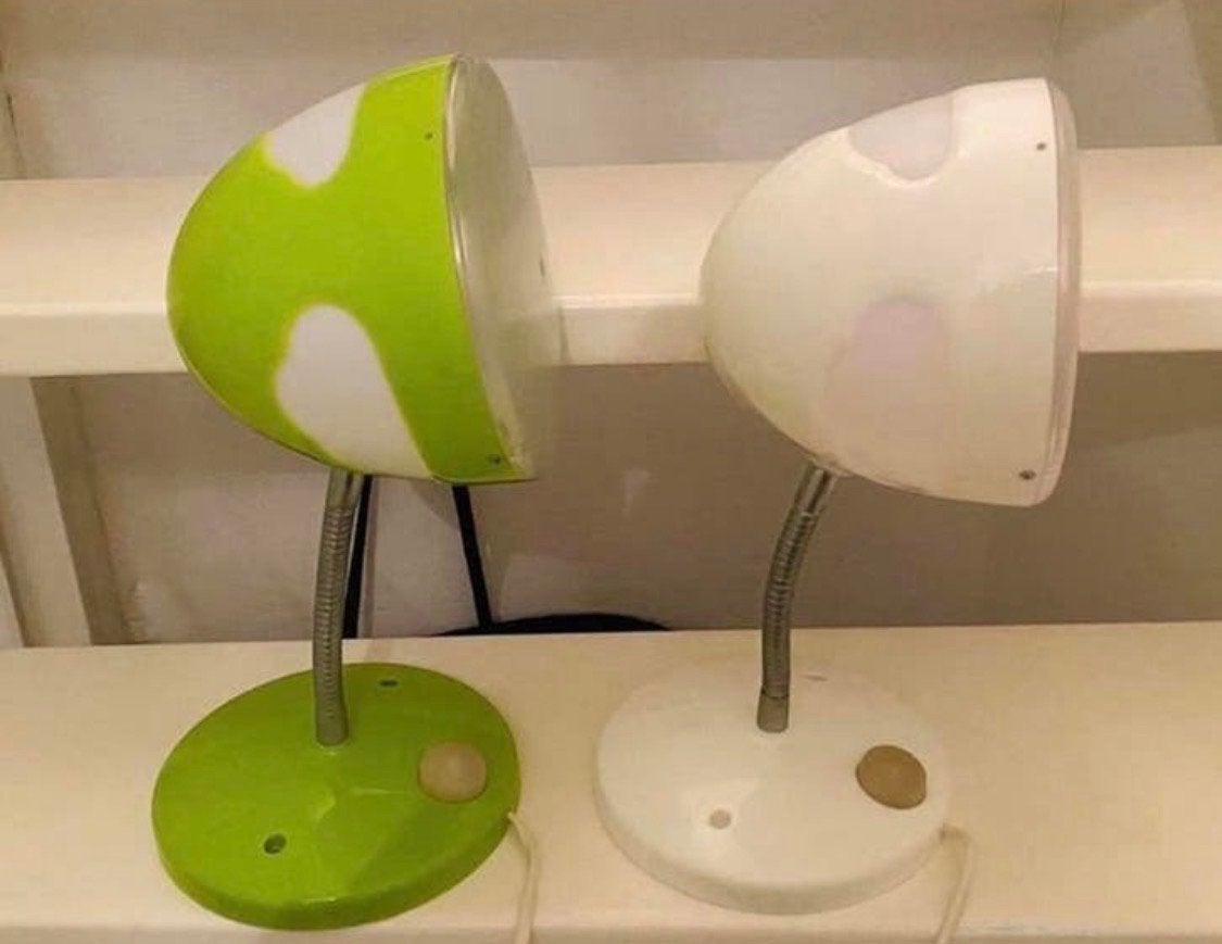 Set van 2 IKEA SKOJIG wolkenlampen - groen en wit, Ophalen of Verzenden, Gebruikt, Kunststof