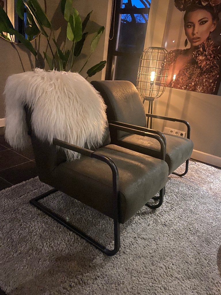 Fauteuils groen, Huis en Inrichting, Ophalen, Zo goed als nieuw, 75 tot 100 cm, 50 tot 75 cm