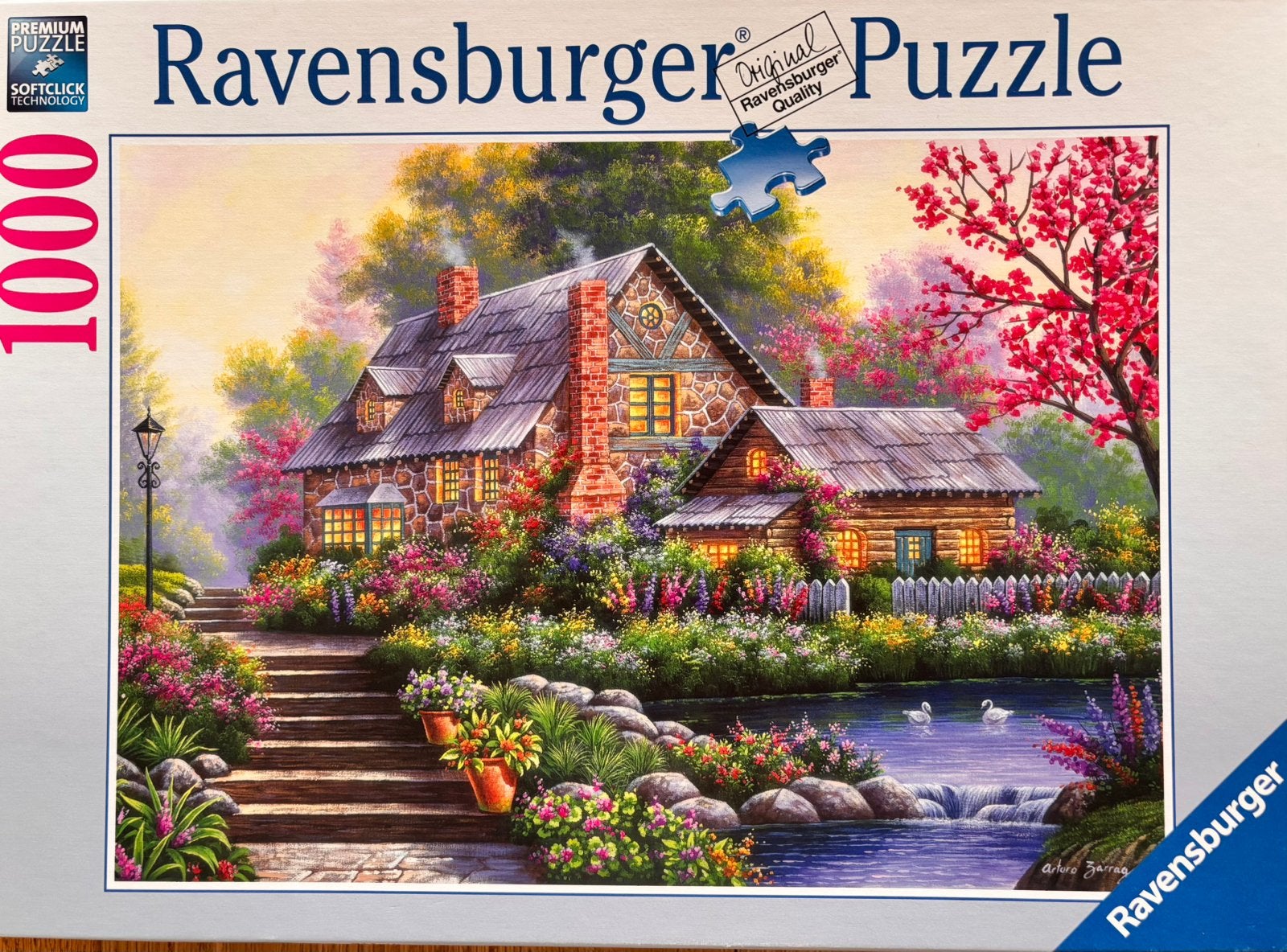 Puzzle “Romantische cottage”, Ophalen of Verzenden, 500 t/m 1500 stukjes, Zo goed als nieuw