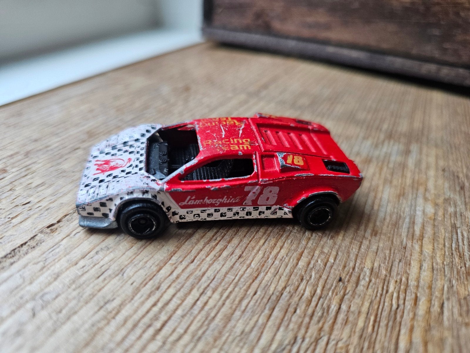 Vintage Majorette Lamborghini Countach #237 "Racing Team", Ophalen of Verzenden, Gebruikt, Auto