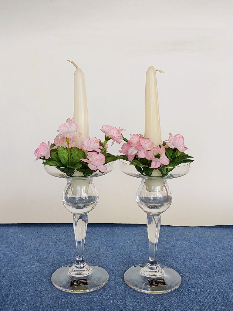 Stel Kandelaars Kristal Spiegelau, Antiek en Kunst, Ophalen of Verzenden, Kristal