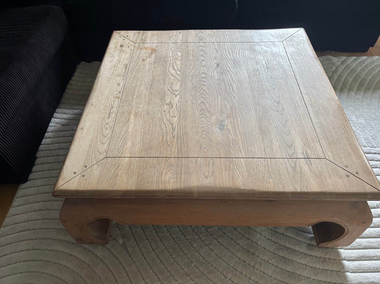 Houten salon tafel, Ophalen, Zo goed als nieuw, Vierkant, 100 tot 150 cm