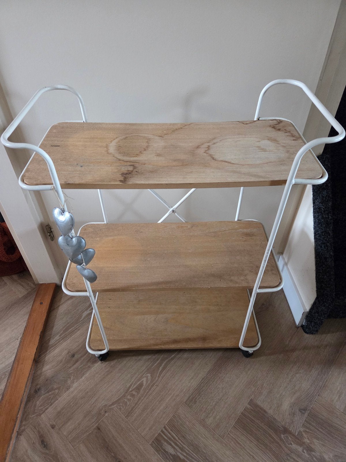 Serveerwagen/trolley met houten planken, Ophalen of Verzenden, Gebruikt