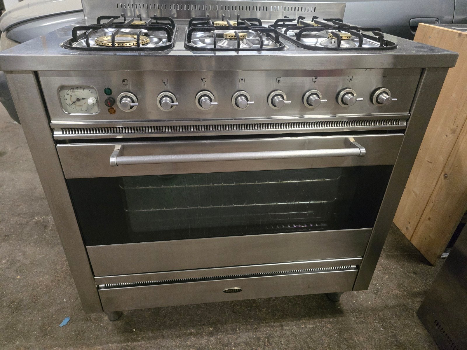 boretti fornuis 90 cm 6 pitten, Witgoed en Apparatuur, Fornuizen, Vrijstaand, Gas, 5 kookzones of meer, 90 tot 95 cm, 60 cm of meer