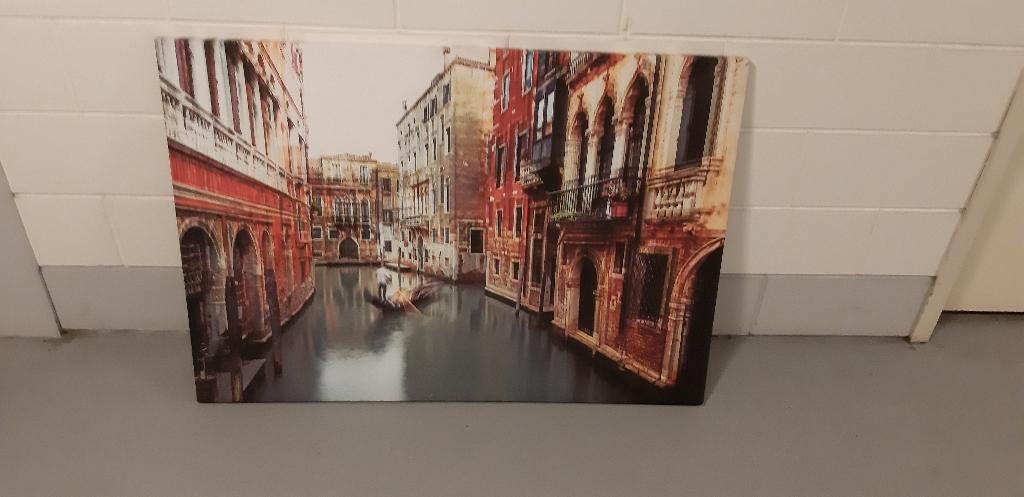 Canvas schilderij Venetië De Gondelier, Ophalen, Zo goed als nieuw, Schilderij, 100 tot 125 cm