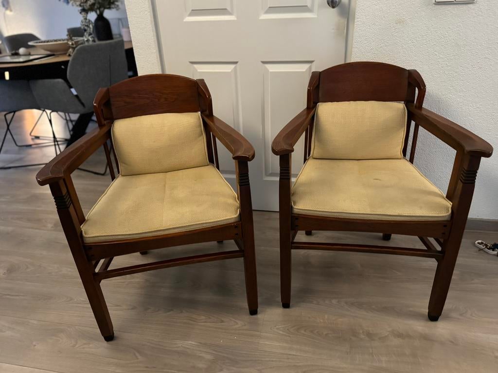Twee art deco schuitema stoelen vintage jugendstil, Antiek en Kunst, Ophalen