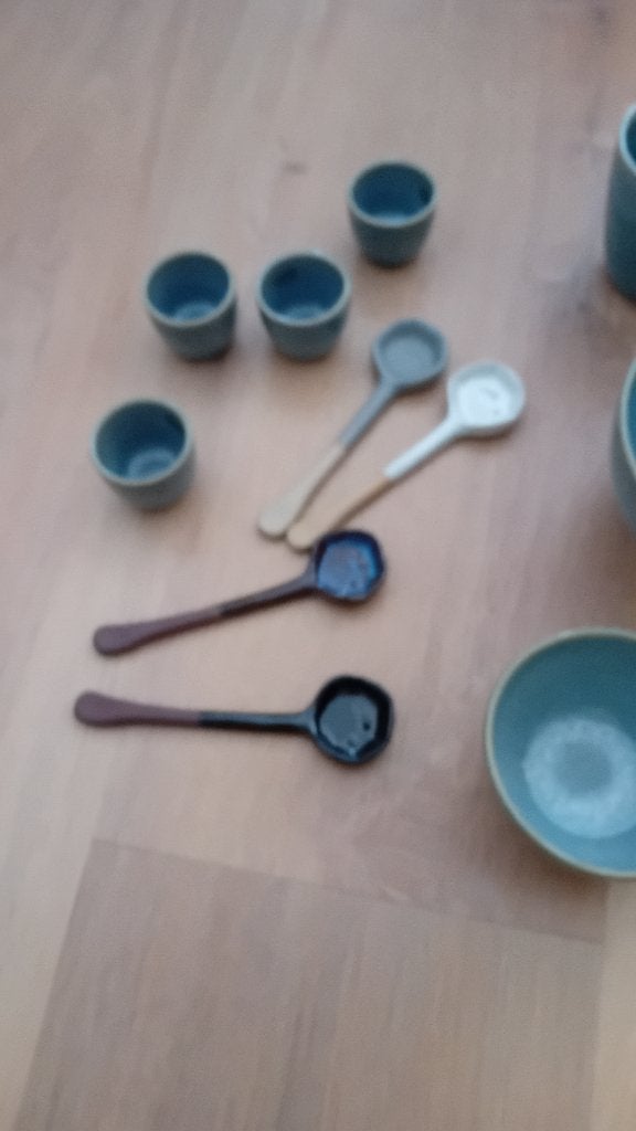 Lepels Koffie / dessert / aardewerk lepels nieuw 4 stuks, Ophalen of Verzenden, Nieuw, Kunststof