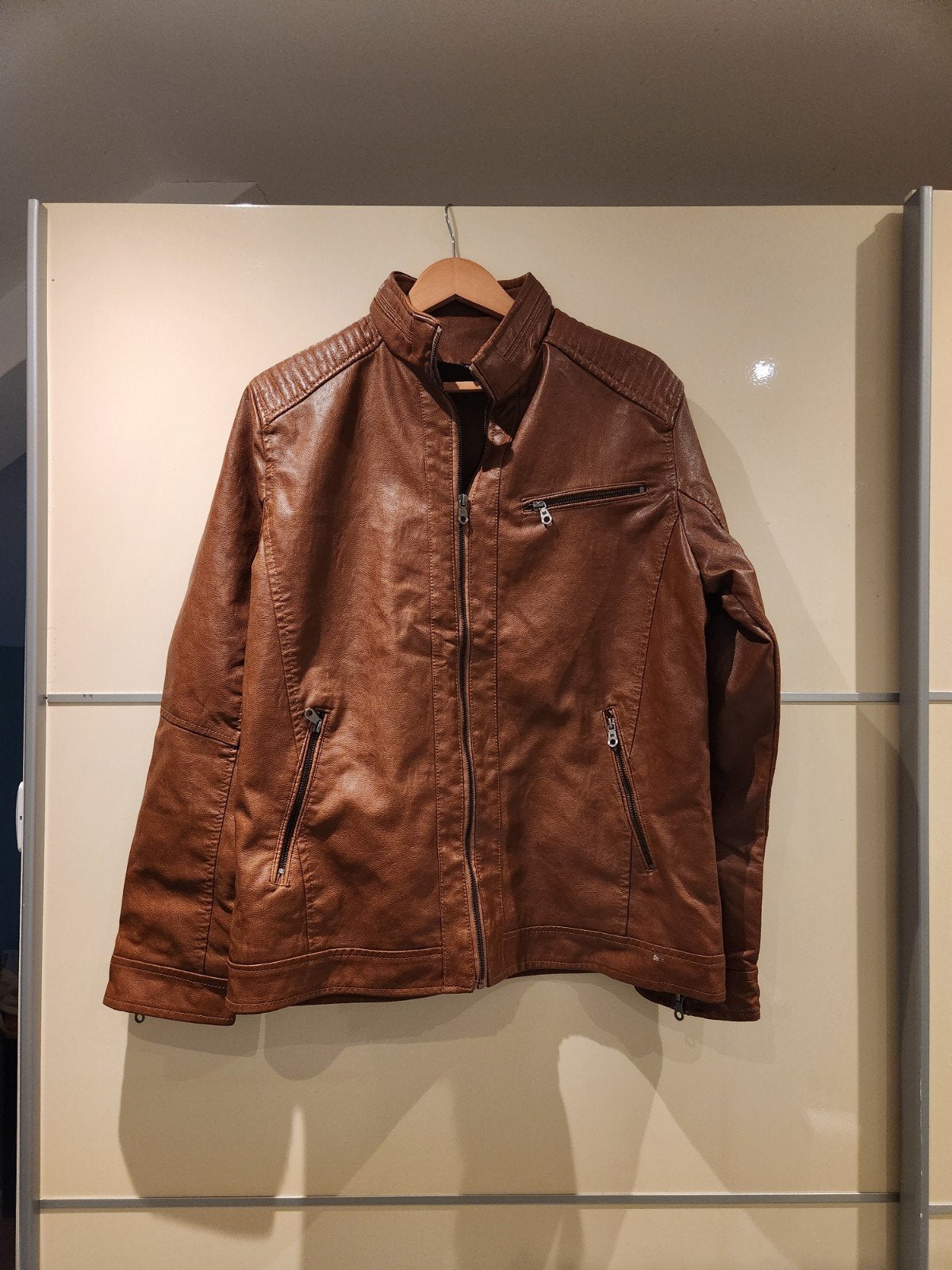 Nieuwe bruine leren jas 5XL, Ophalen of Verzenden, Nieuw, Overige maten, Bruin