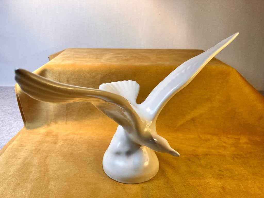 Jan Schonk Plazuid Gouda Art Deco zeemeeuw ca 1930.   1, Verzenden, Art deco, 20 - 50 cm, Beeld