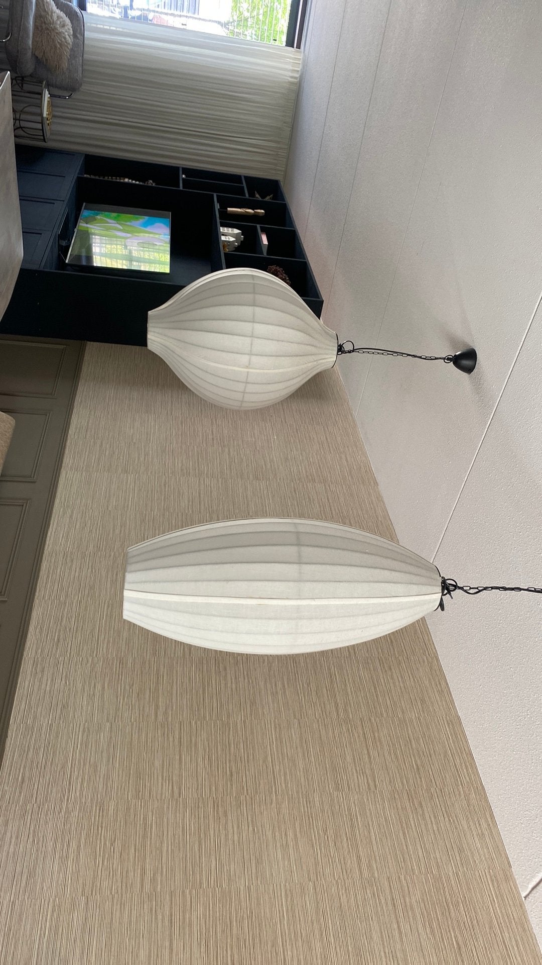 2 grote hanglampen, Ophalen, Gebruikt, 50 tot 75 cm