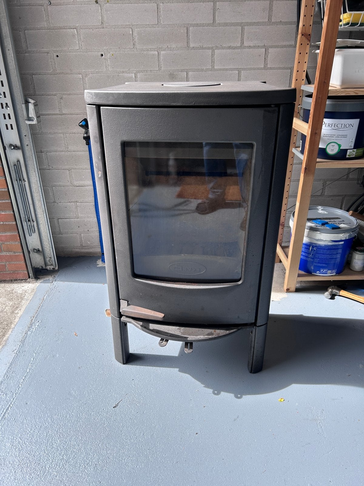 Dovre Astroline 2 Houtkachel 7 kW met hoekstuk, Ophalen, Gebruikt, Vrijstaande haard, Houthaard