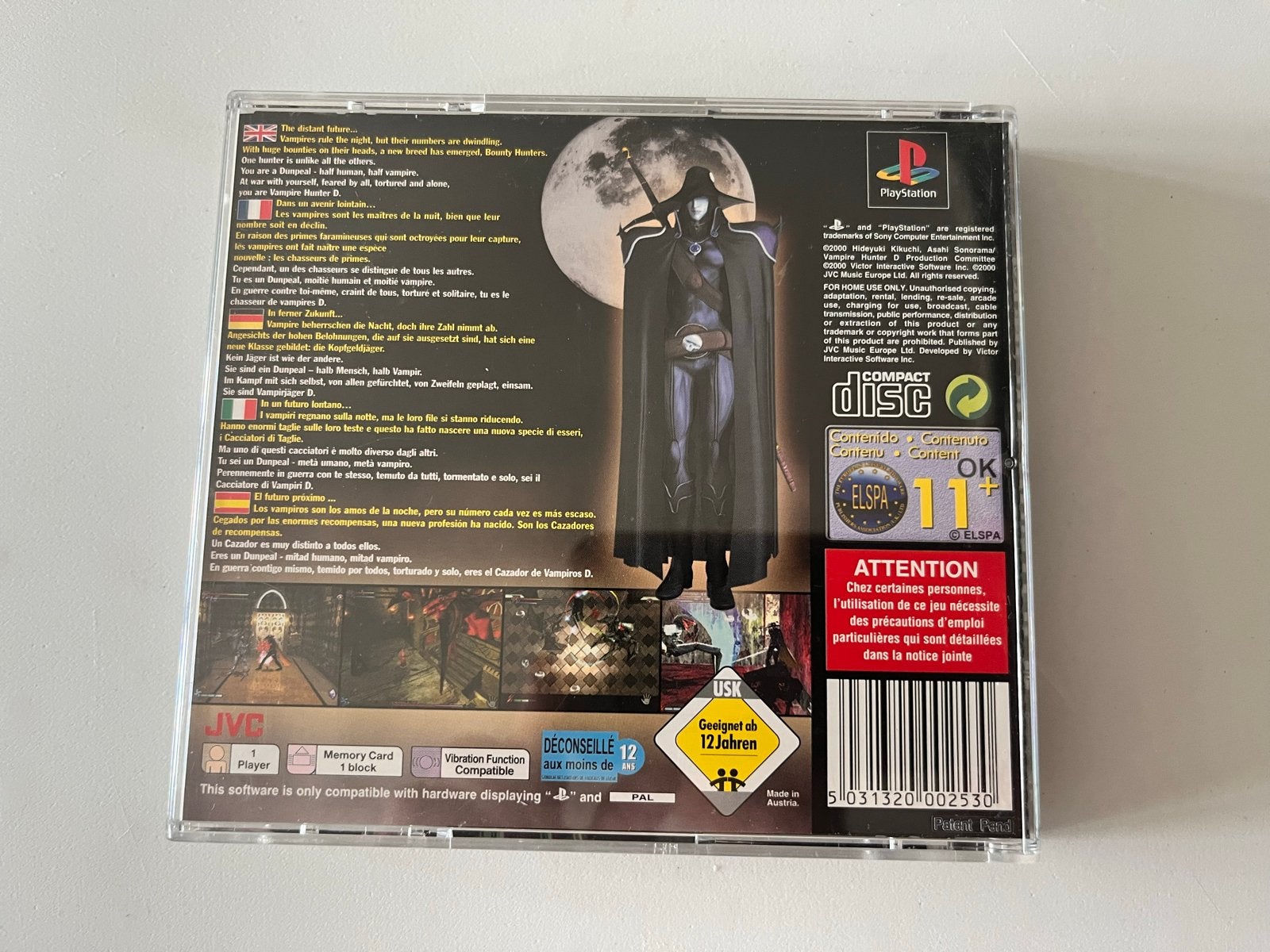Vampire Hunter PS1 - Nieuwstaat, Krasvrij, Compleet, Avontuur en Actie, S, 1 speler, P
