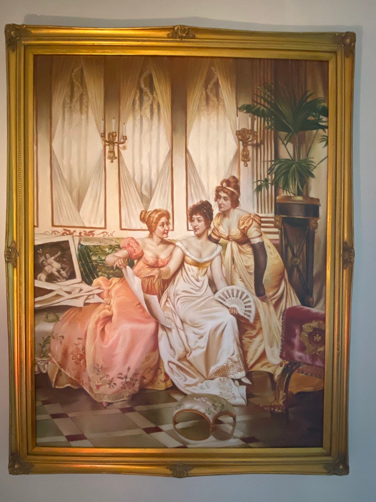 Reproductie Les Trois Connaisseuses, Antiek en Kunst, Kunst | Schilderijen | Klassiek, Doek, Portret of Personen, Klassiek, Gemengde techniek