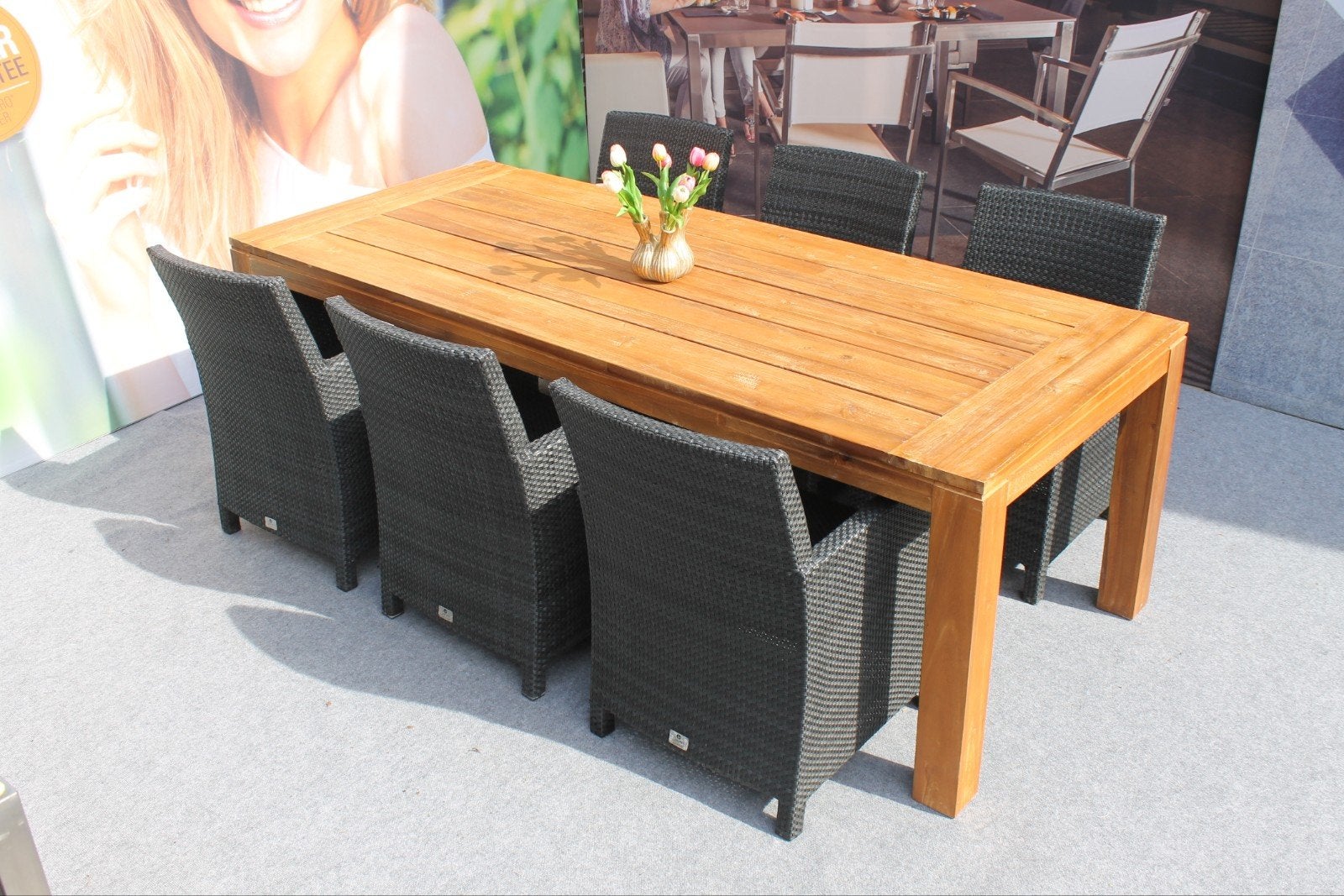 Tuinset van 4 seasons outdoor voor 6 personen, Ophalen, 6 zitplaatsen, Zo goed als nieuw, Wicker