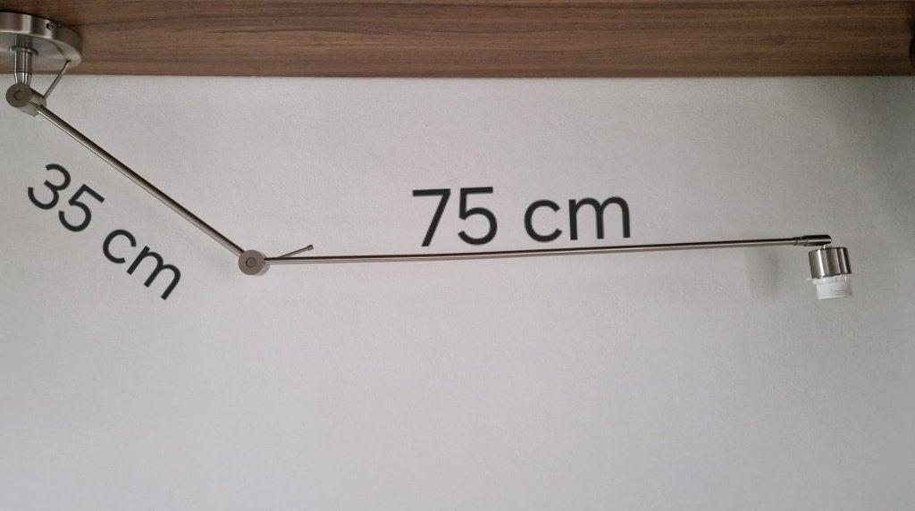 Hanglamp met knikarm, Ophalen, Gebruikt, E27 (groot), Metaal